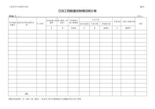 已完工程数量控制情况统计表.docx