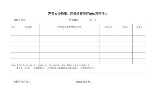 严重安全隐患、质量问题责任单位及责任人.docx