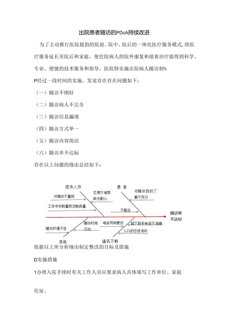 出院患者随访的PDCA持续改进.docx_第1页