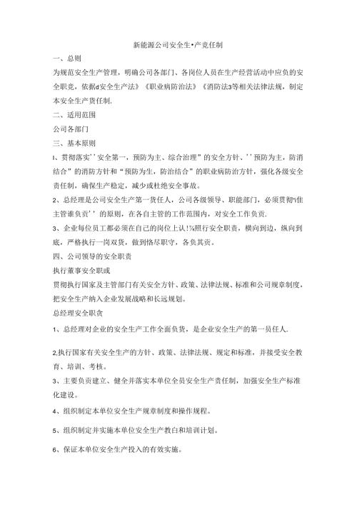 新能源公司安全生产责任制.docx