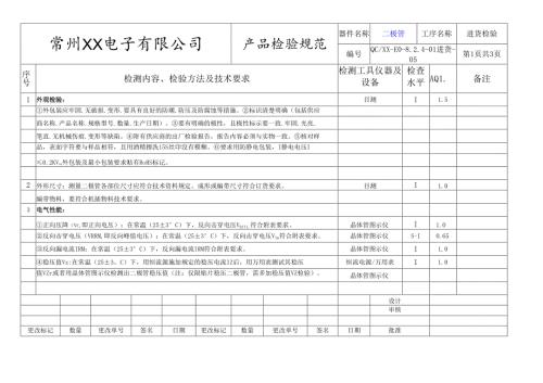 二极管进货检验标准.docx