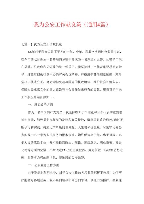 我为公安工作献良策(通用4篇).docx