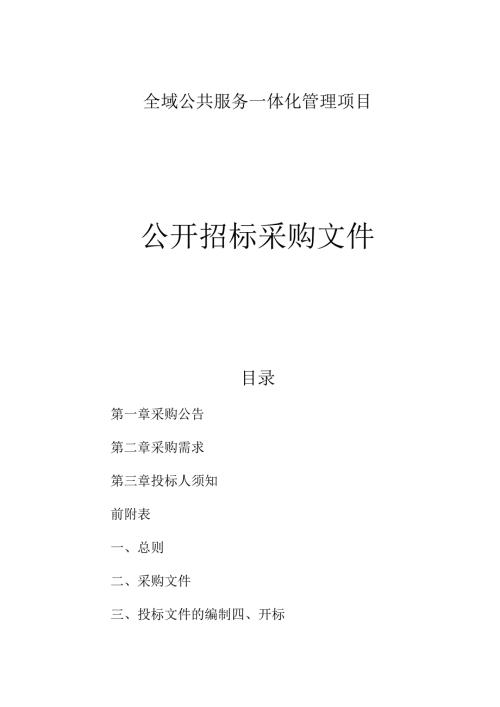 全域公共服务一体化管理项目招标文件.docx