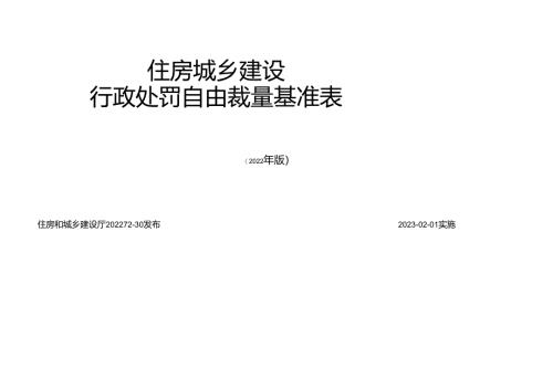 住房城乡建设行政处罚自由裁量基准表.docx