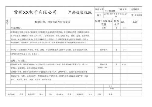 铆钉、加固件进货检验标准.docx