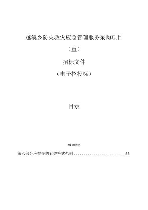越溪乡防灾救灾应急管理服务采购项目（重）招标文件.docx