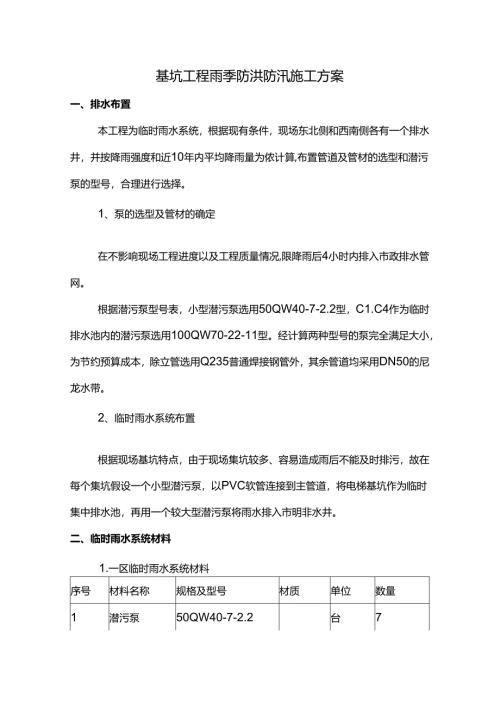 基坑工程雨季防洪防汛施工方案.docx