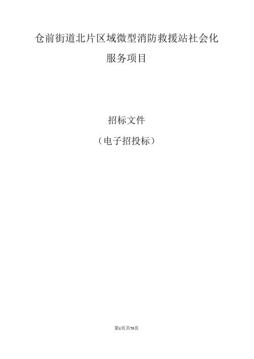微型消防救援站社会化服务项目招标文件.docx