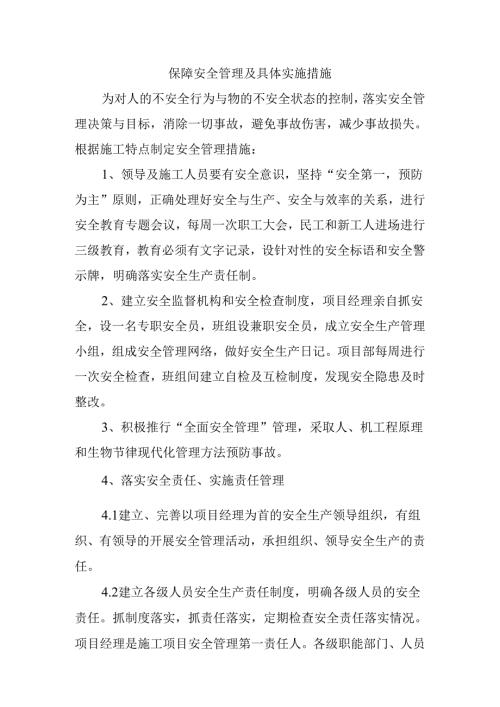 保障安全管理及具体实施措施.docx