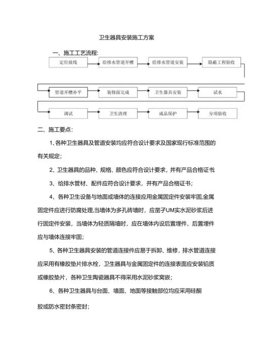 卫生器具安装施工方案.docx