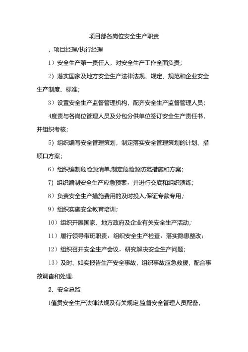 项目部各岗位安全生产职责.docx