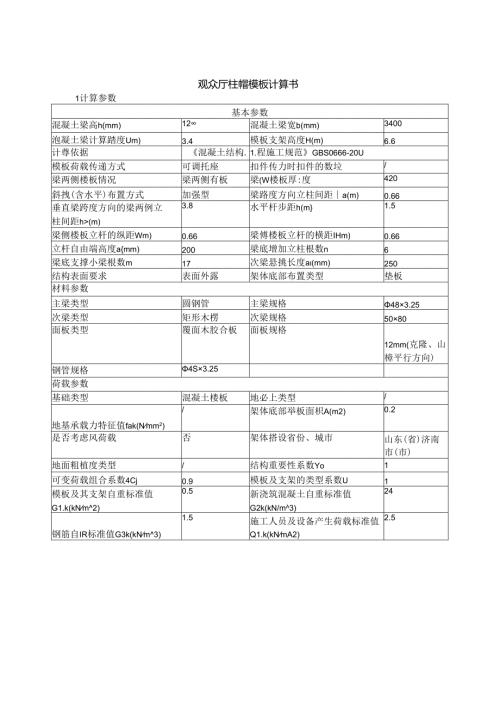 观众厅柱帽模板计算书.docx
