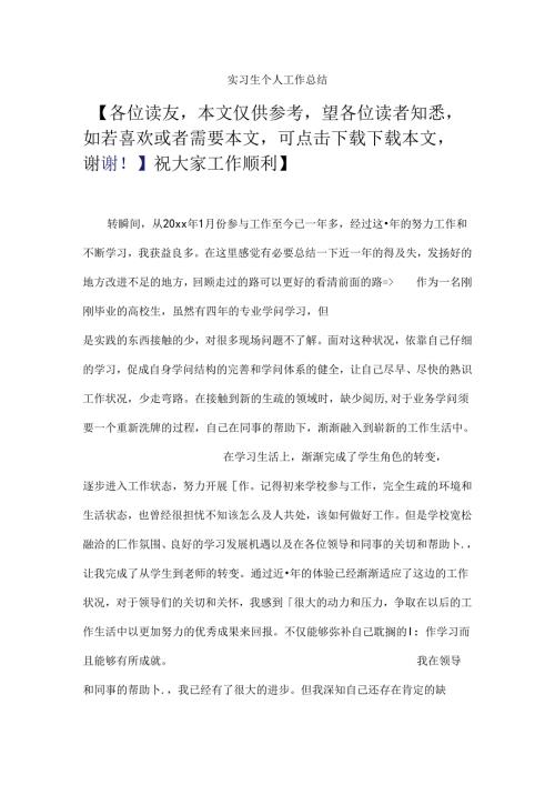 实习生个人工作总结.docx