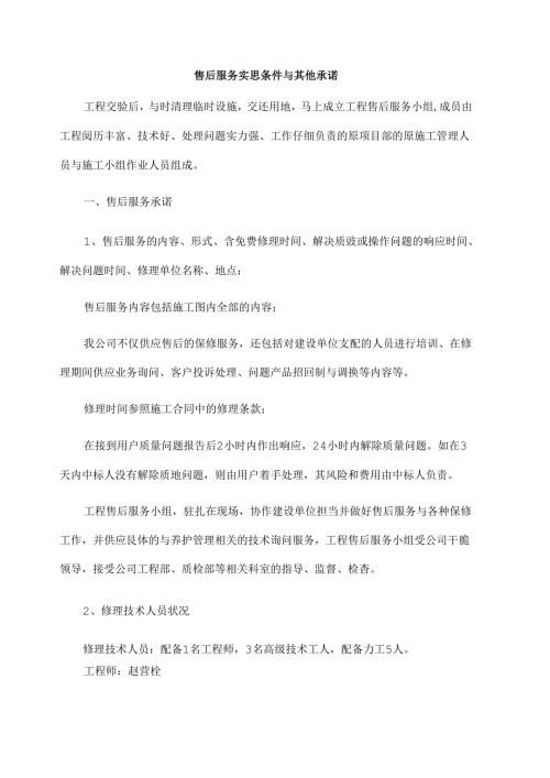 售后服务承诺及优惠条件.docx