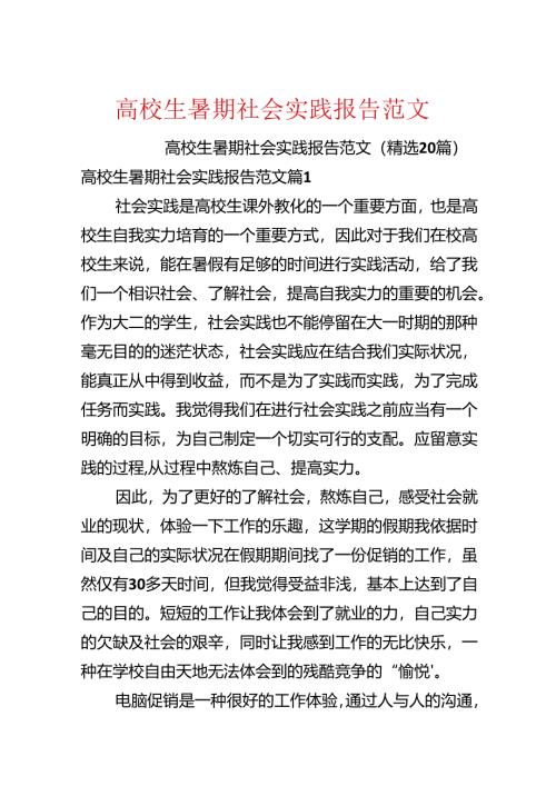 大学生暑期社会实践报告范文.docx