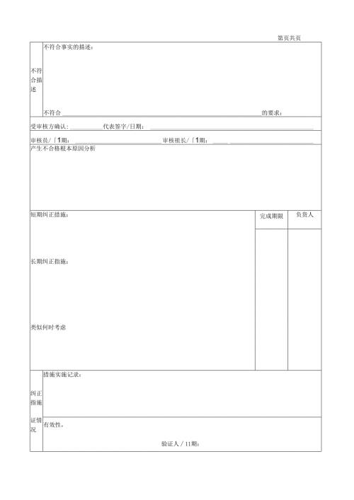过程审核不合格项整改（反馈）单模板.docx