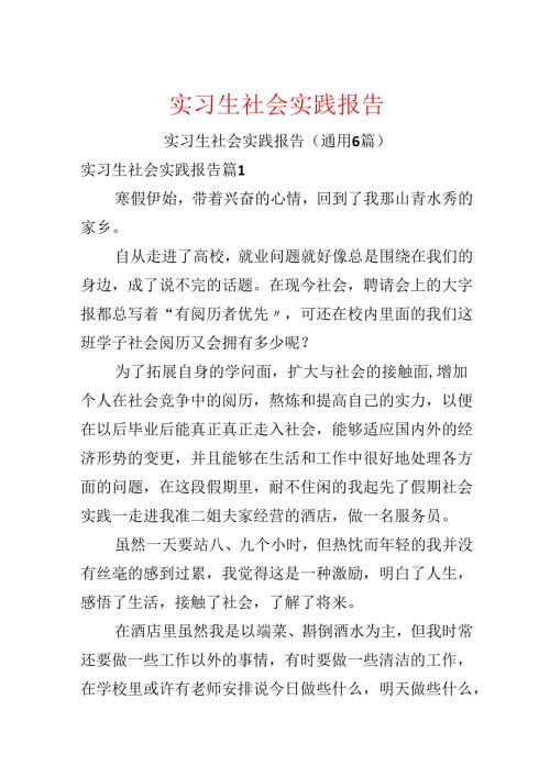 实习生社会实践报告.docx