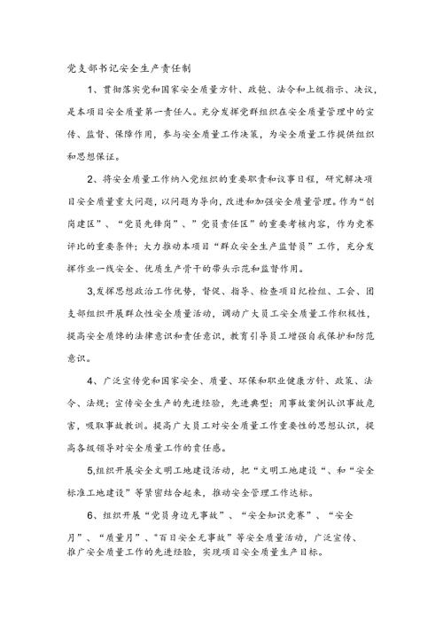 安全生产责任制（党支部书记）.docx