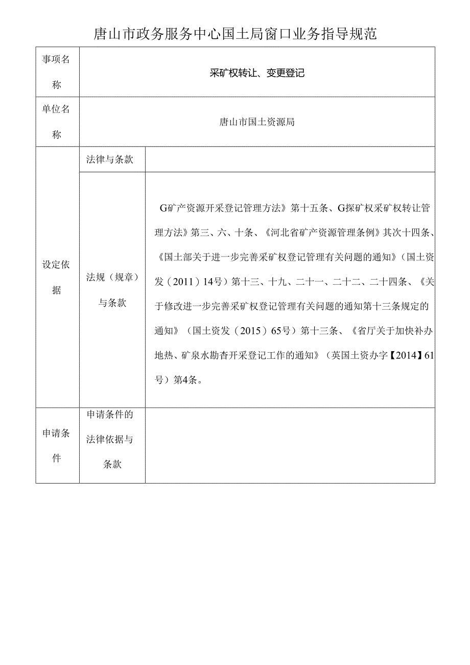 唐山国土资源局行政审批业务指导规范.docx_第1页