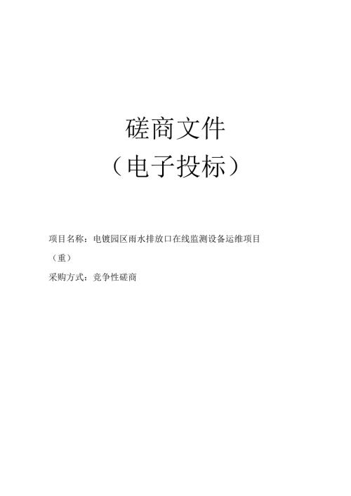 雨水排放口在线监测设备运维项目（重）招标文件.docx