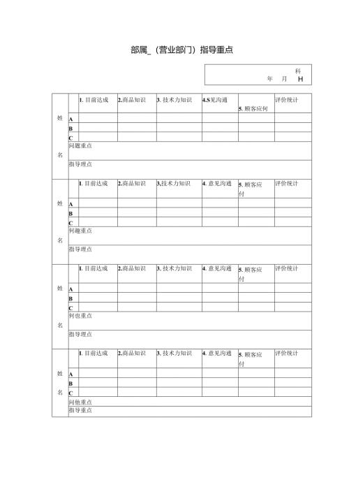 部属（营业部门模板.docx