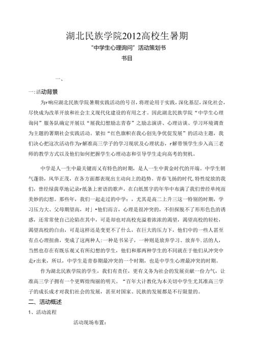 大学生暑期社会实践策划书.docx