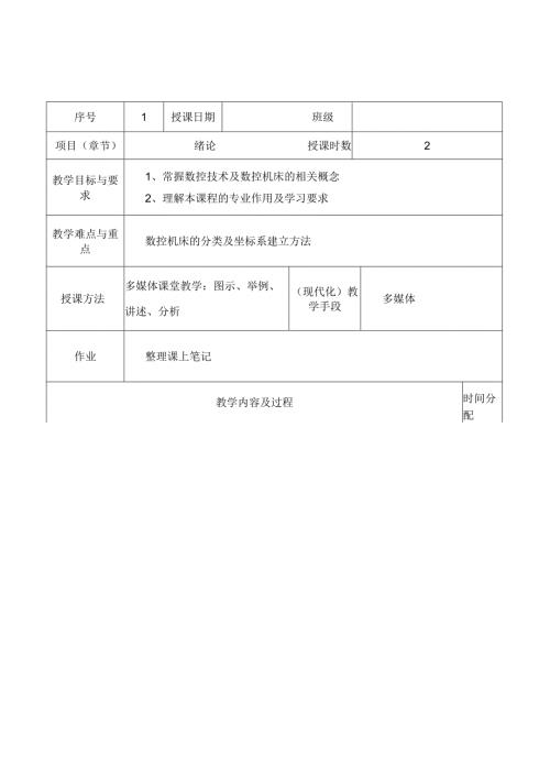 数控加工工艺与编程教案课程.docx