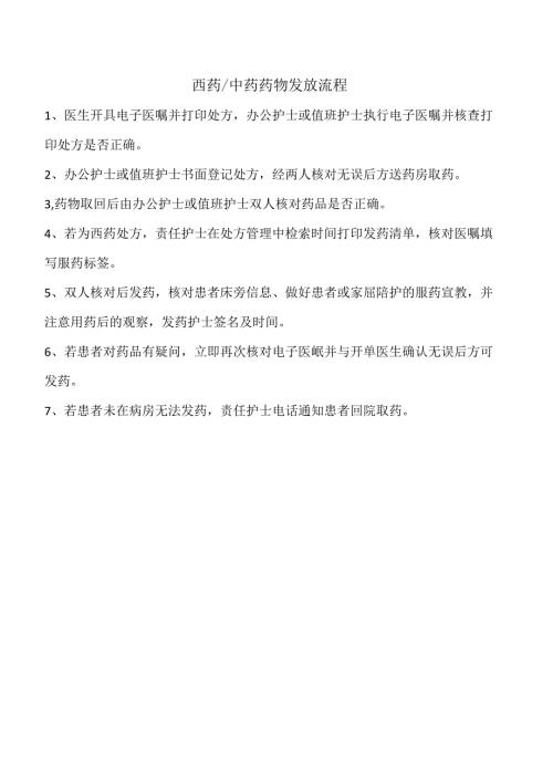 西药中药药物发放流程.docx