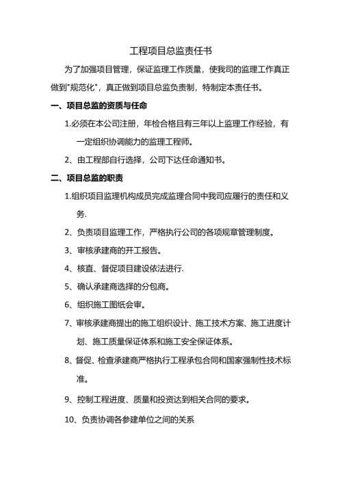 工程项目总监责任书.docx