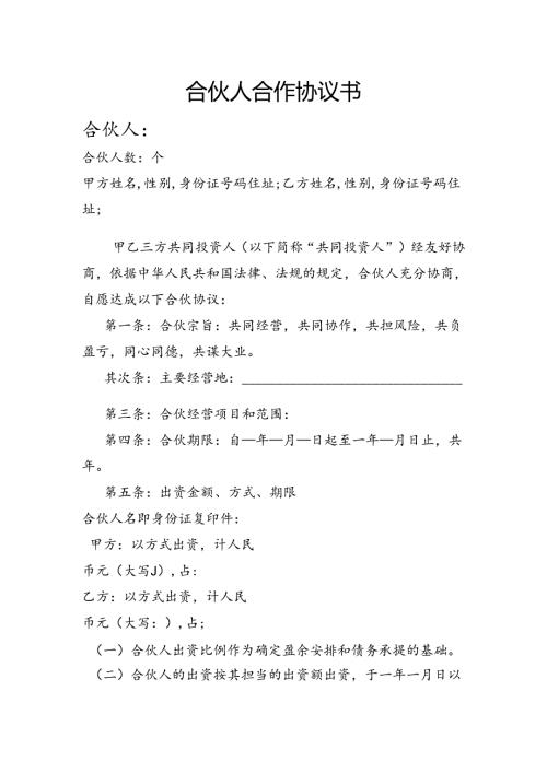合伙人合作协议书.docx