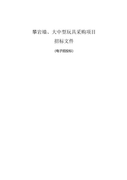 攀岩墙、大中型玩具采购项目招标文件.docx