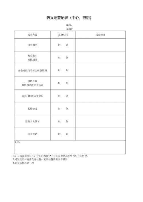 防火巡查记录（中心、班组）.docx