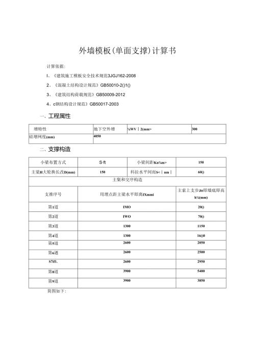 外墙模板（单面支撑）计算书.docx