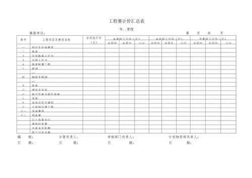 工程计价汇总表.docx