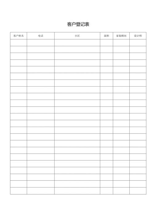 客户登记表（标准模版）.docx