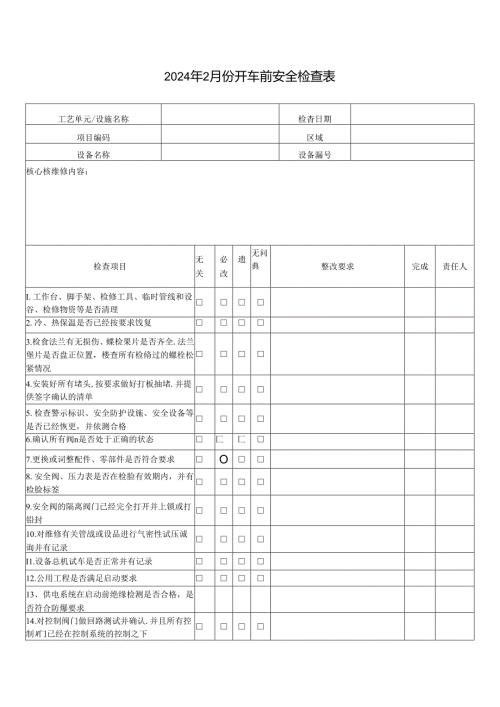 开车前安全检查表（PSSR检修使用）.docx