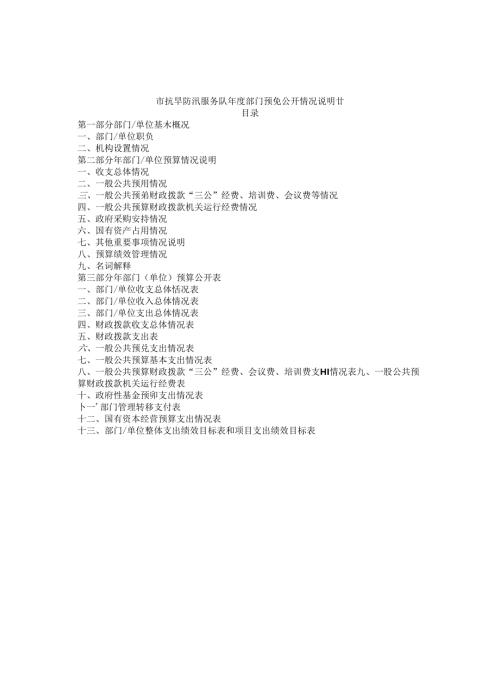 市抗旱防汛服务队年度部门预算公开情况说明书.docx