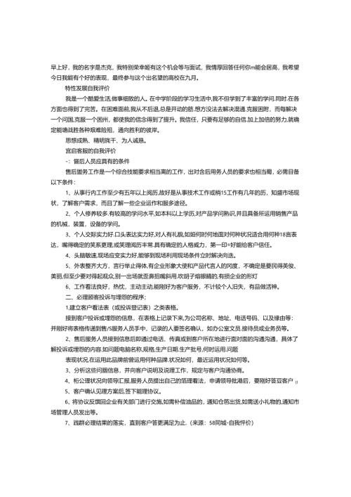 售后自我评价.docx