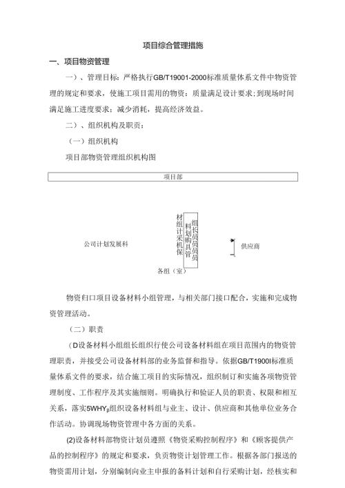 项目综合管理措施.docx