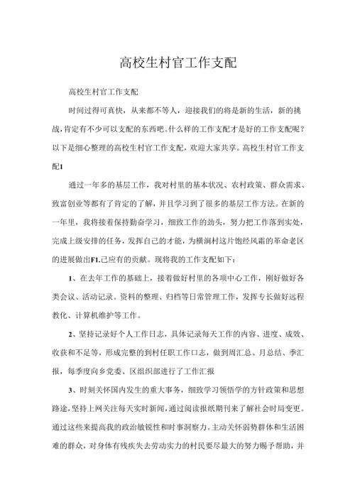 大学生村官工作计划.docx