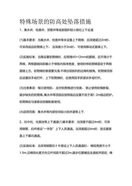 特殊场景的防高处坠落措施全套.docx