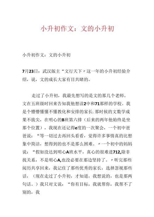 小升初作文：文的小升初.docx