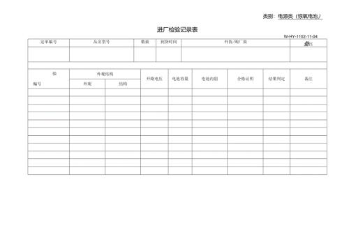 镍氢电池进厂检验记录表.docx