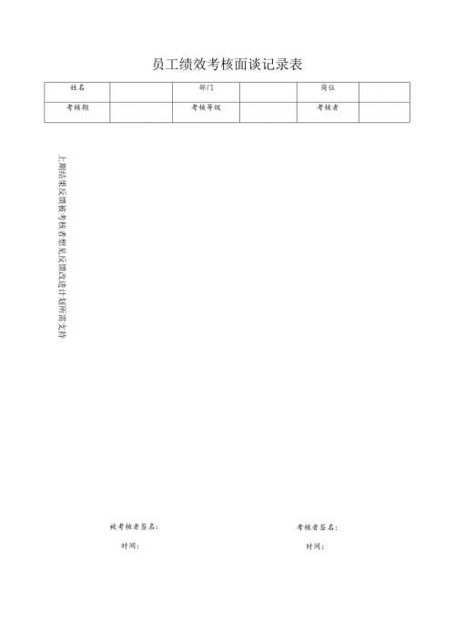 员工绩效考核面谈记录表.docx