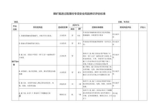 煤矿掘进过陷落柱专项安全风险辨识评估标准.docx