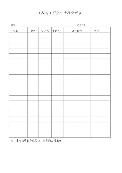 工程施工图交付情况登记表.docx