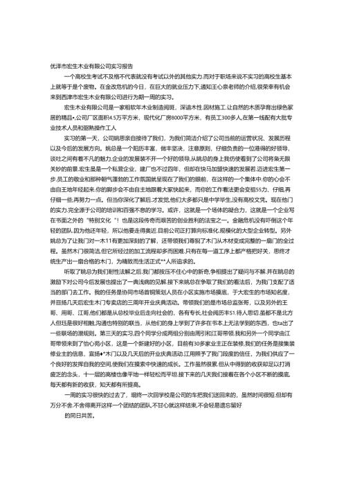 大学生木业公司实习报告.docx