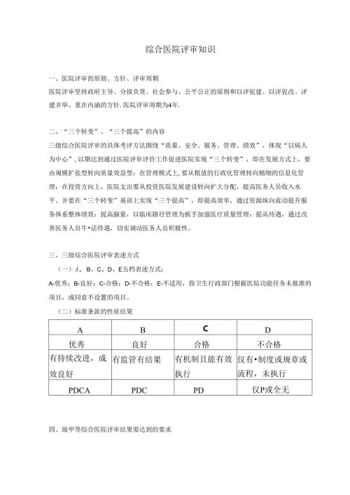 综合医院评审知识.docx