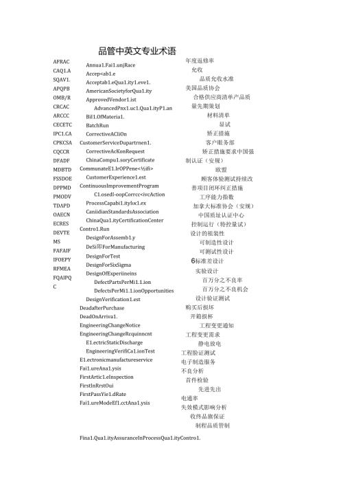 品管中英文专业术语.docx