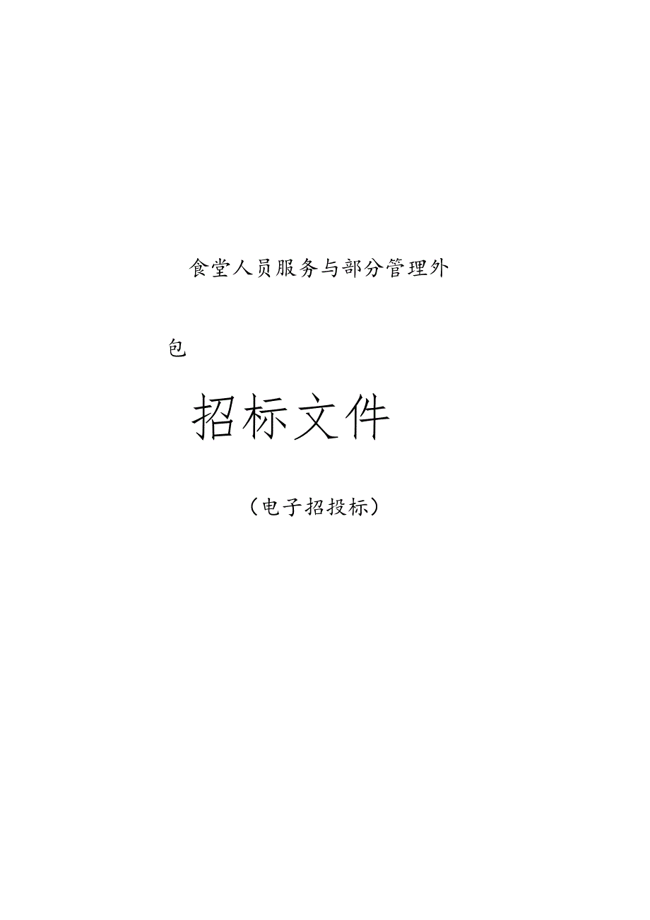 医院食堂人员服务与部分管理外包项目招标文件.docx_第1页